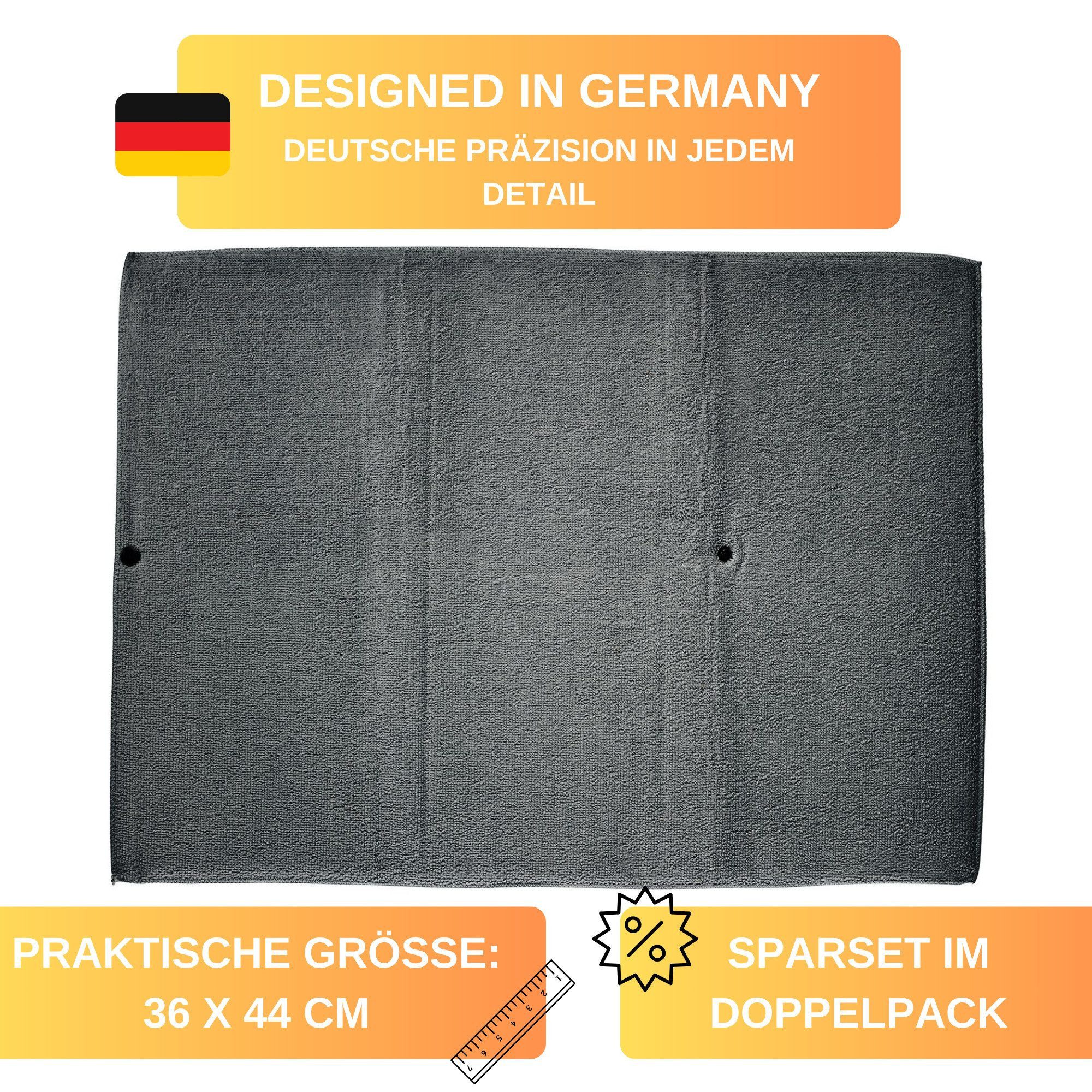 Thiru Abtropfmatte 2 Abtropfmatten - textil - 36 x 44 cm • mit saugfähigem Mikrofaser