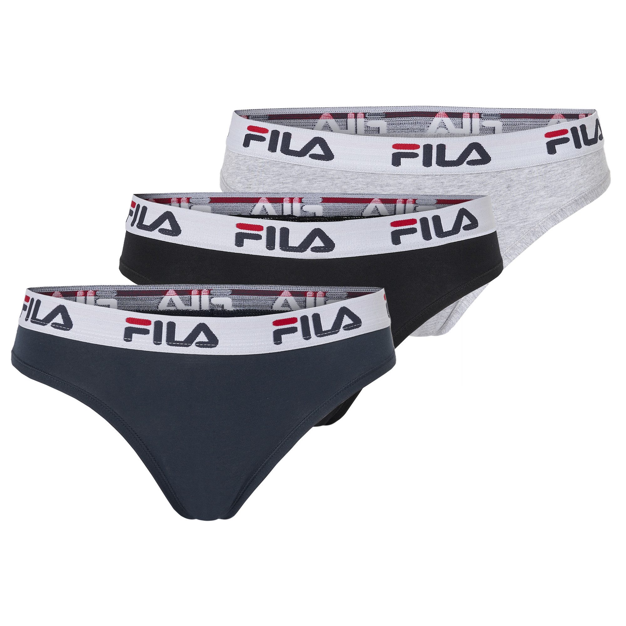 Fila Brasilslip WOMAN BRAZILIAN SLIP (3er Pack) mit elastischem Logobund