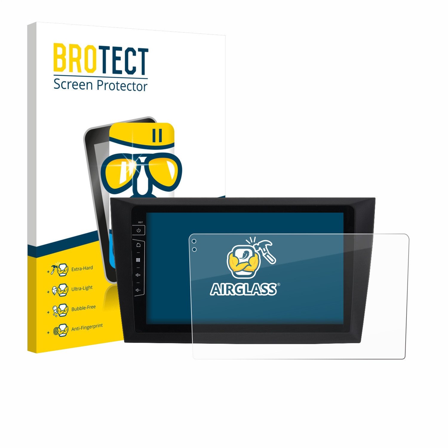 BROTECT Displayschutzglas Folie für Dynavin D8-DF31 9", Schutzfolie Glas Panzer Display Schutz klar