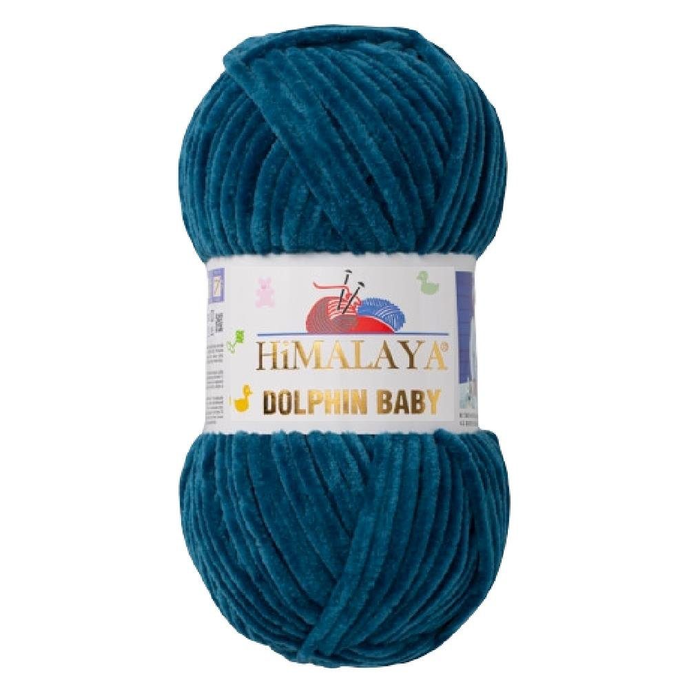 Himalaya Strickfein Himalaya Dolphin Baby Bulky Chenile Garn 80348-dunkeltürkis Häkelwolle, (1-St)