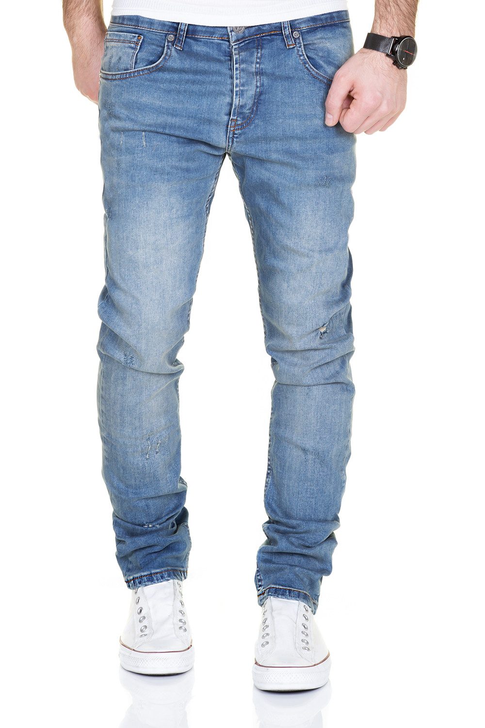 MERISH Slim-fit-Jeans MERISH Jeans Herren Destroyed Hose Used-Look Jeanshos günstig online kaufen