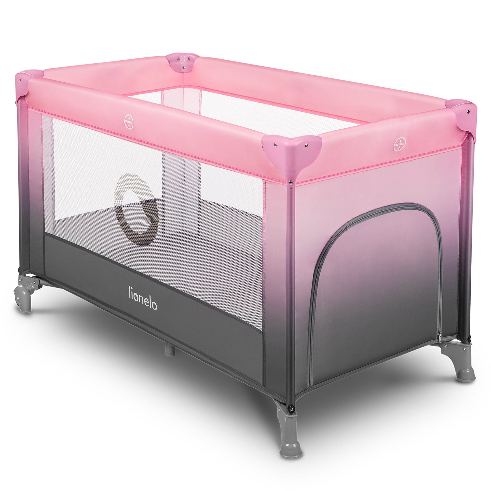 lionelo Baby-Reisebett Stefi, 120x60 cm Tragetasche  Klappbaren  Seiteneingang