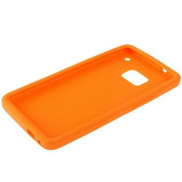 König Design Handyhülle HTC One, HTC One Handyhülle Backcover Orange