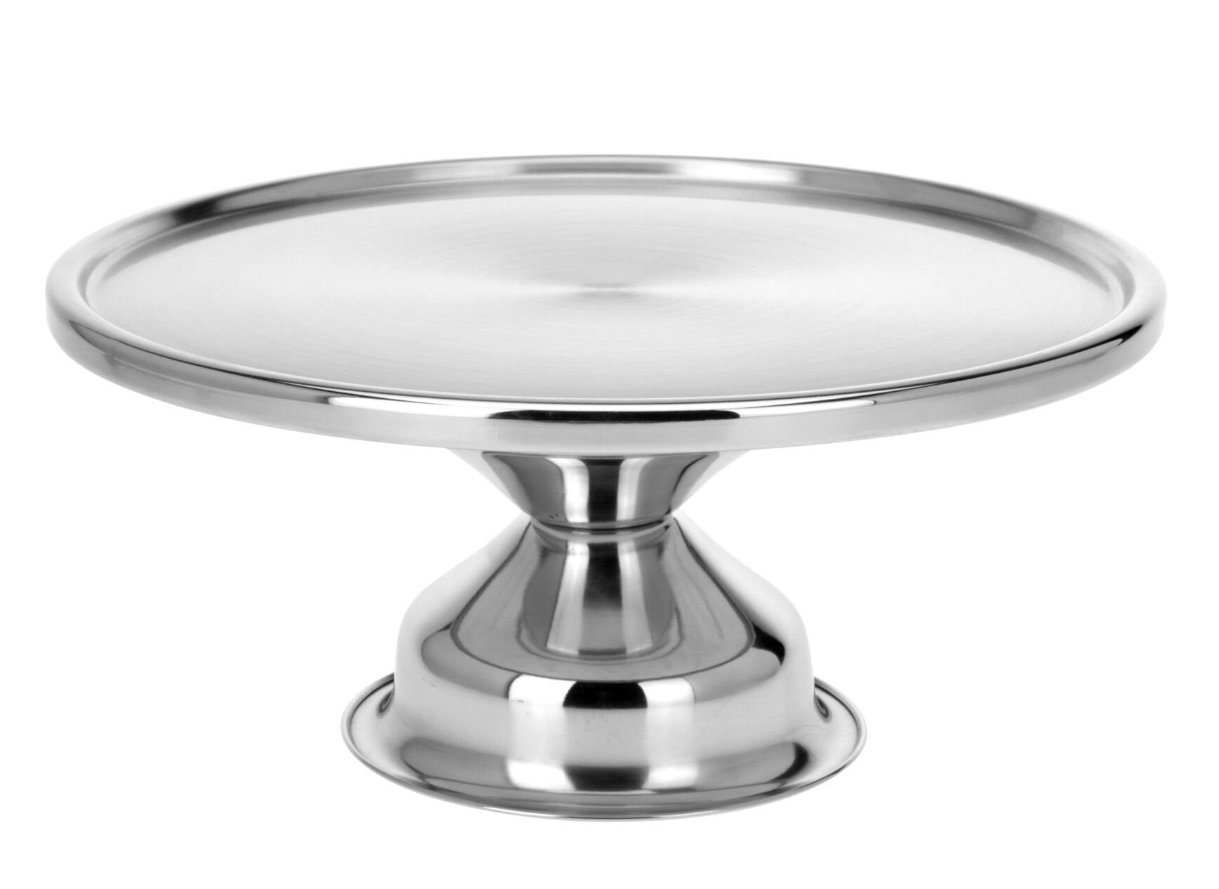 Spetebo Tortenständer Edelstahl Tortenständer mit Fuß - Ø 33 cm, Edelstahl, (Packung, 1-tlg., 1 x Tortenplatte), Metall Servierplatte für Kuchen und Torten