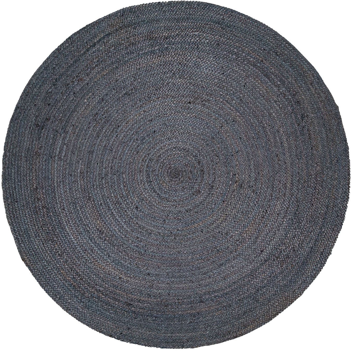 Paco Home Teppich Viborg 595, rund, Höhe: 13 mm, Jute, Modern, Boho, Handgefertigter Natur-Teppich