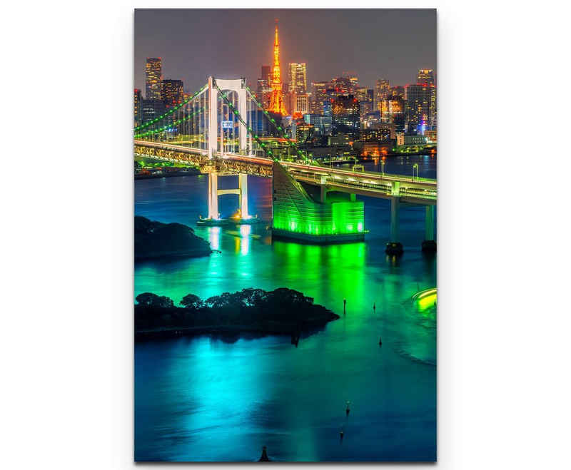 Sinus Art Leinwandbild Skyline Tokyo mit Tokyo Tower - Leinwandbild