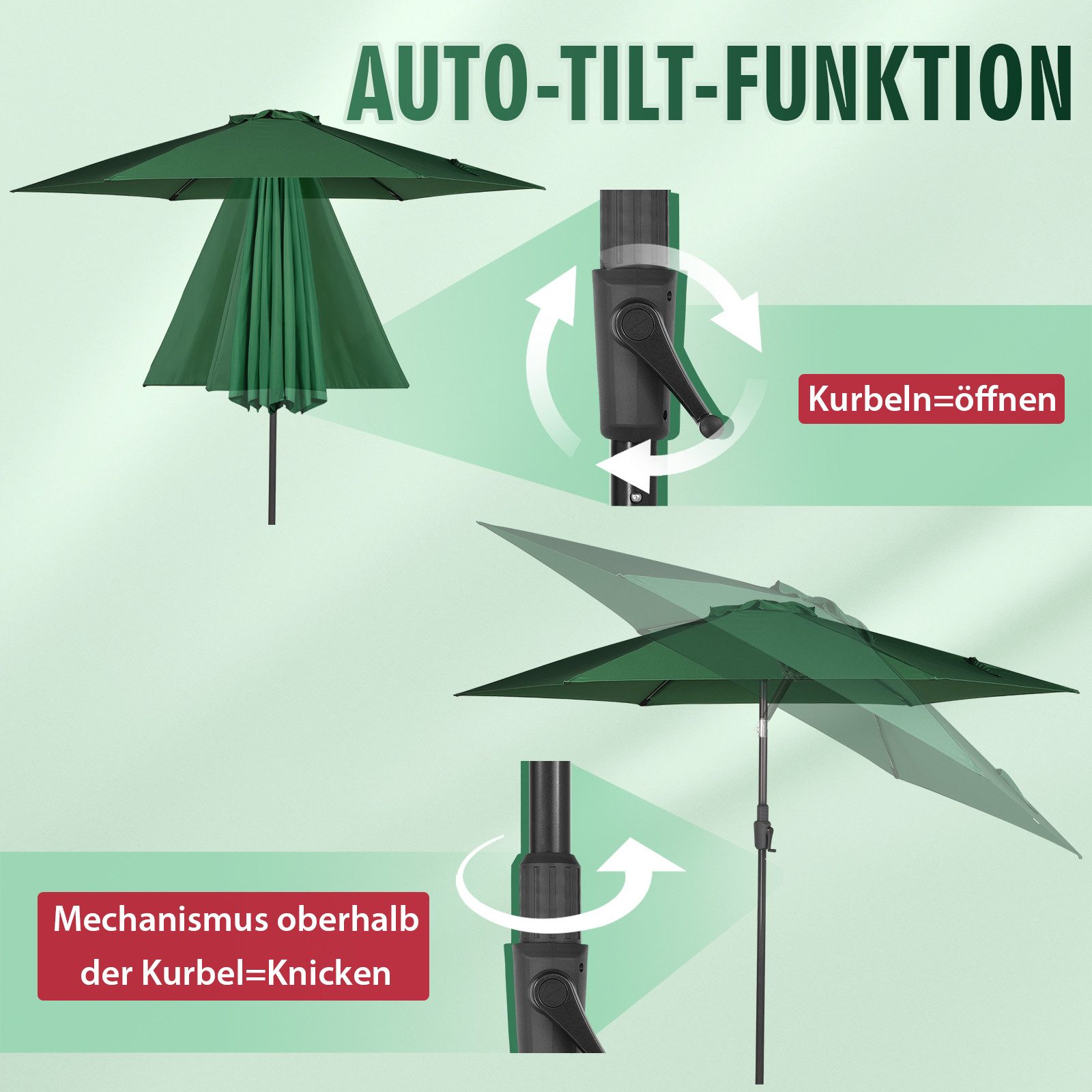 Sekey Sonnenschirm 270 cm Sonnenschirm Gartenschirm günstig online kaufen
