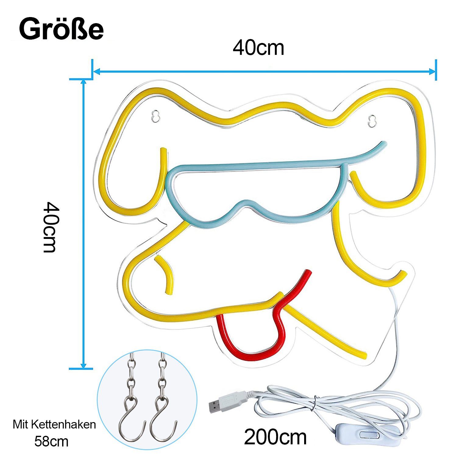 MUPOO LED Dekofigur LED Nachtlicht Halloween LED Gaming Neon Schild Welpe D günstig online kaufen