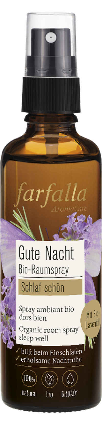 Farfalla Deo-Spray Schlaf schön Lavendel Gute Nacht Bio-Raumspray 75 ml, 1-tlg.