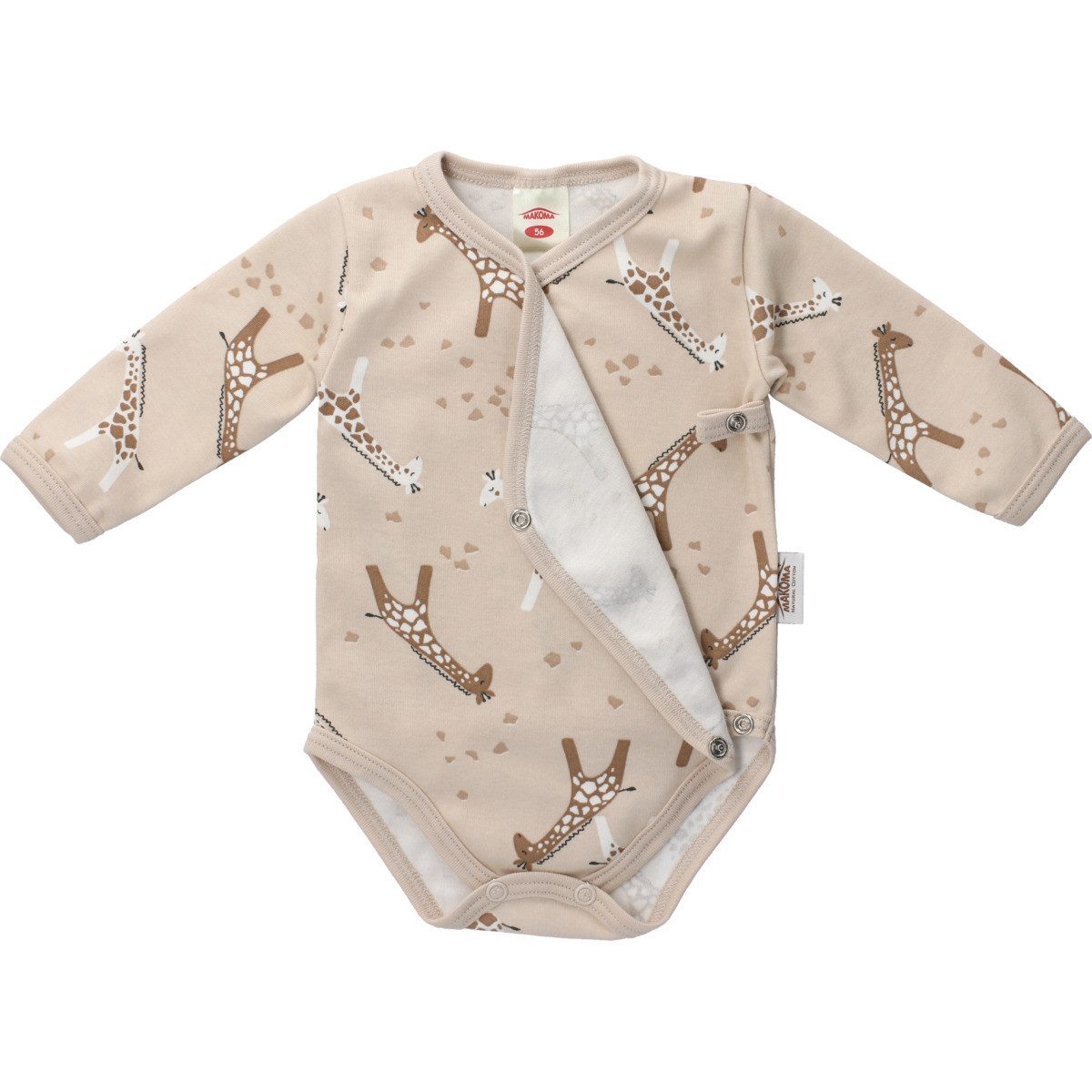 Makoma Langarmwickelbody Giraffe Unisex Kinder (1-tlg) Langarm Einteiler, Body, Longsleeve-Body, Bodysuit, Stretchbody