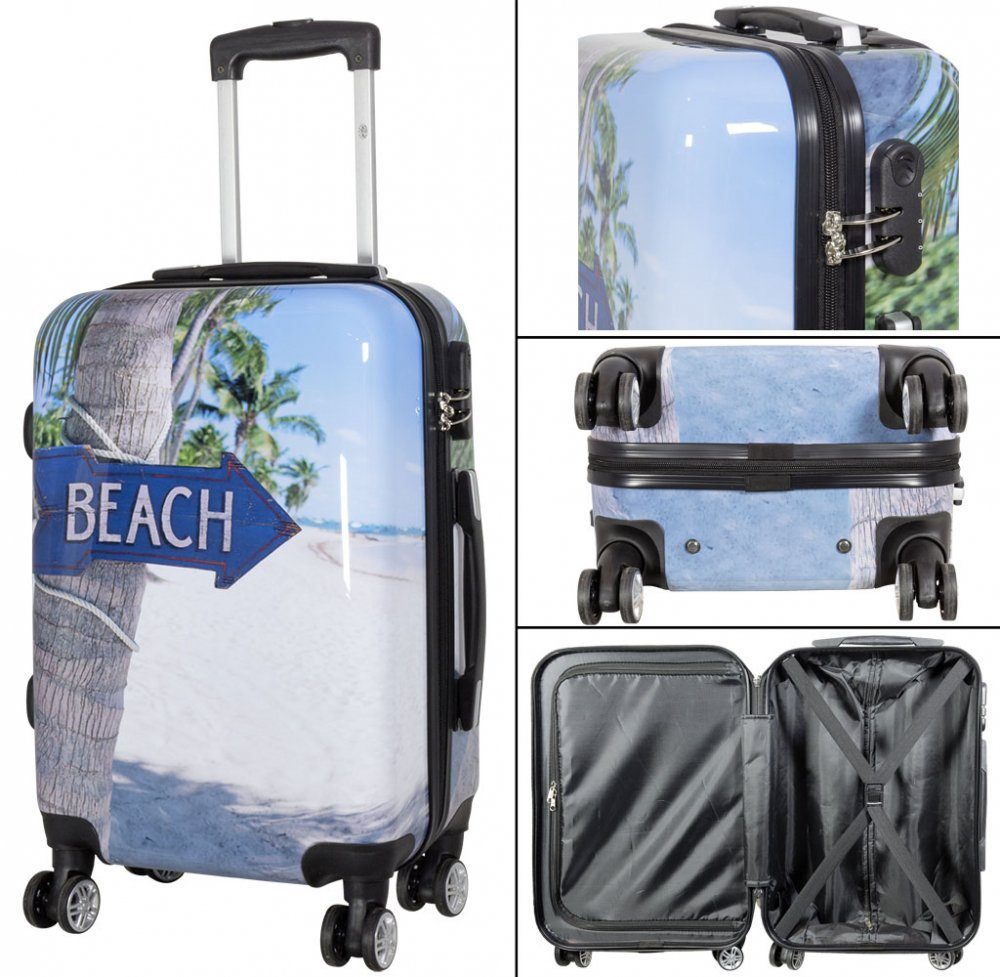 MONOPOL® Kofferset Kofferset 3tlg Reisekoffer Polycarbonat Hartschale Beach