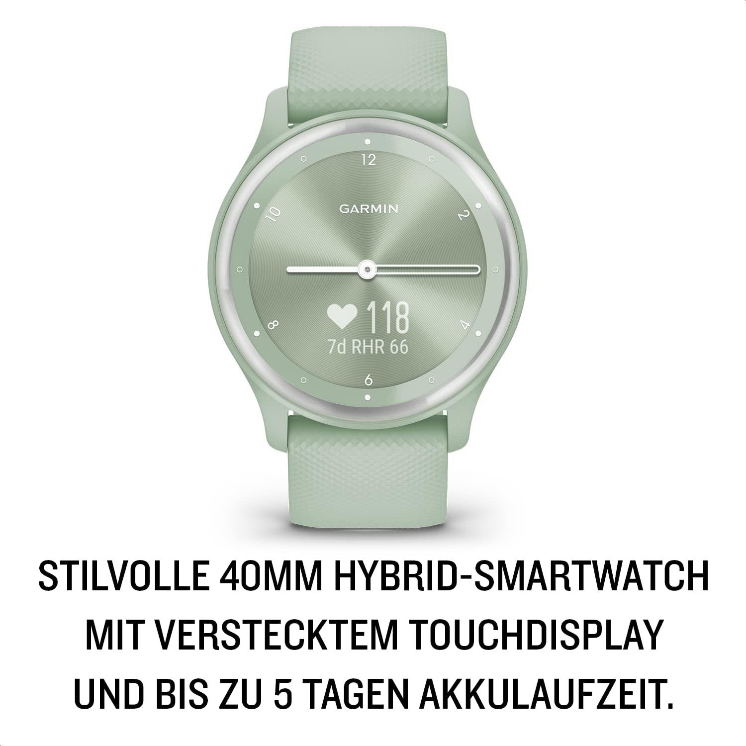 Garmin 010-02566-03 Smartwatch (2,1 cm, Andriod ios), Elegante Hybrid Smartwatch 40 mm