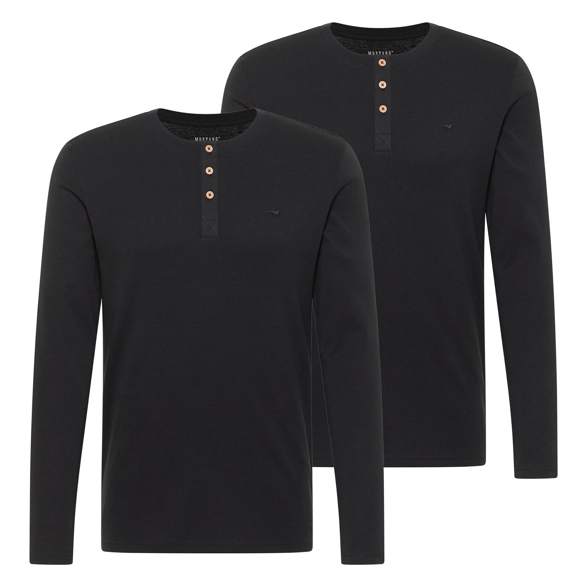 T-Shirt Herren Longsleeve 2er Pack Baumwolle