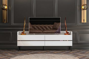 Givayo Möbel TV-Regal Givayo Möbel Palermo Weiss Fernsehtisch Tv Schrank Lowboard Sideboard