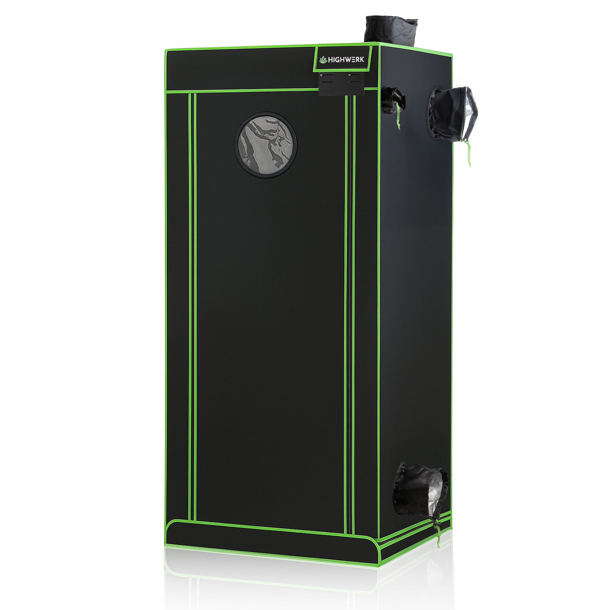 HIGHWERK Gewächshaus Growzelt 80 x 80 x 180 cm, Indoor Grow tent, schwarz grün