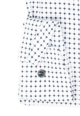 MARVELIS Businesshemd Businesshemd - Comfort Fit - Langarm - Muster - Weiß/Blau