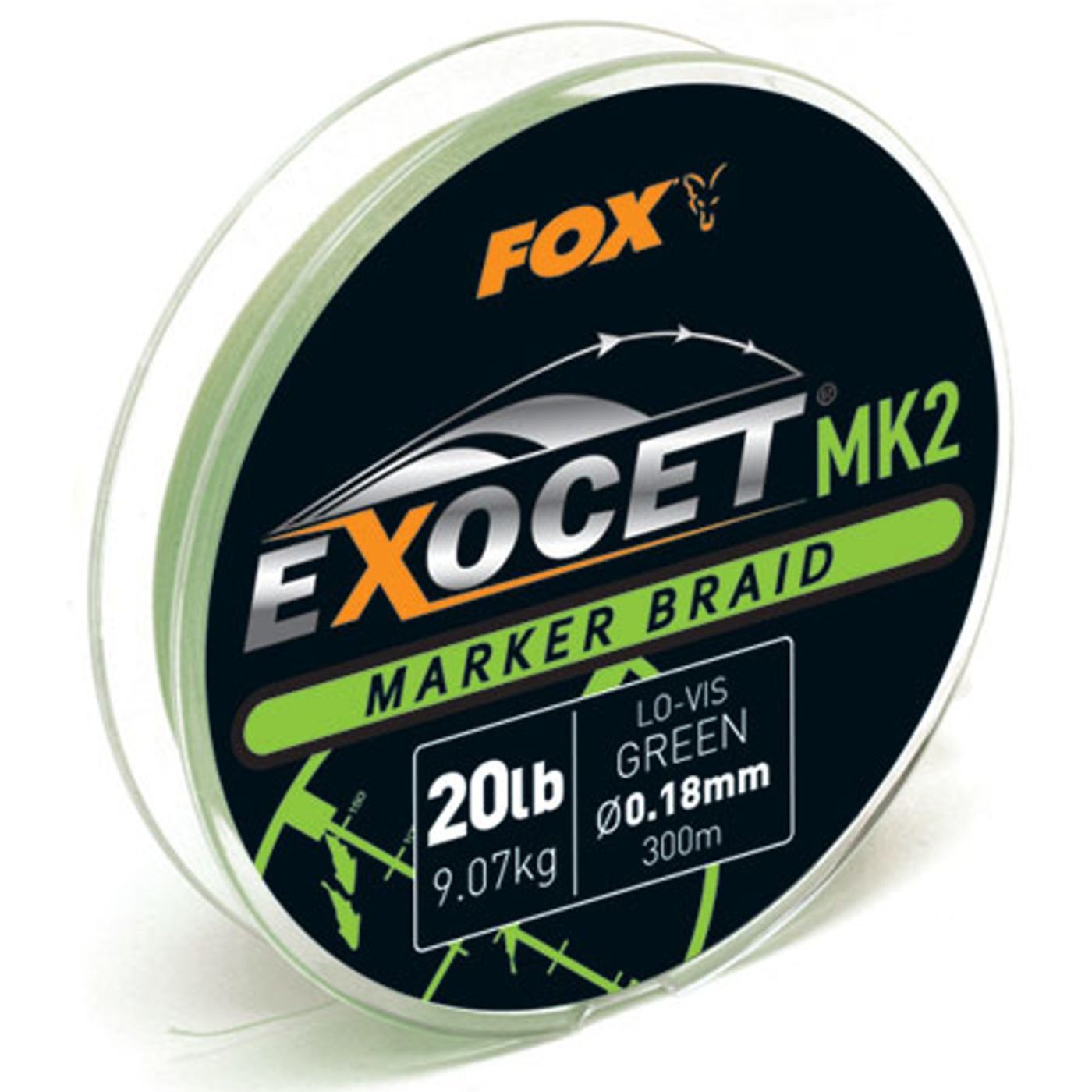 Angelschnur Fox Exocet MK2 Marker Braid 0,18mm 9,07kg 300m green - Angelschnur