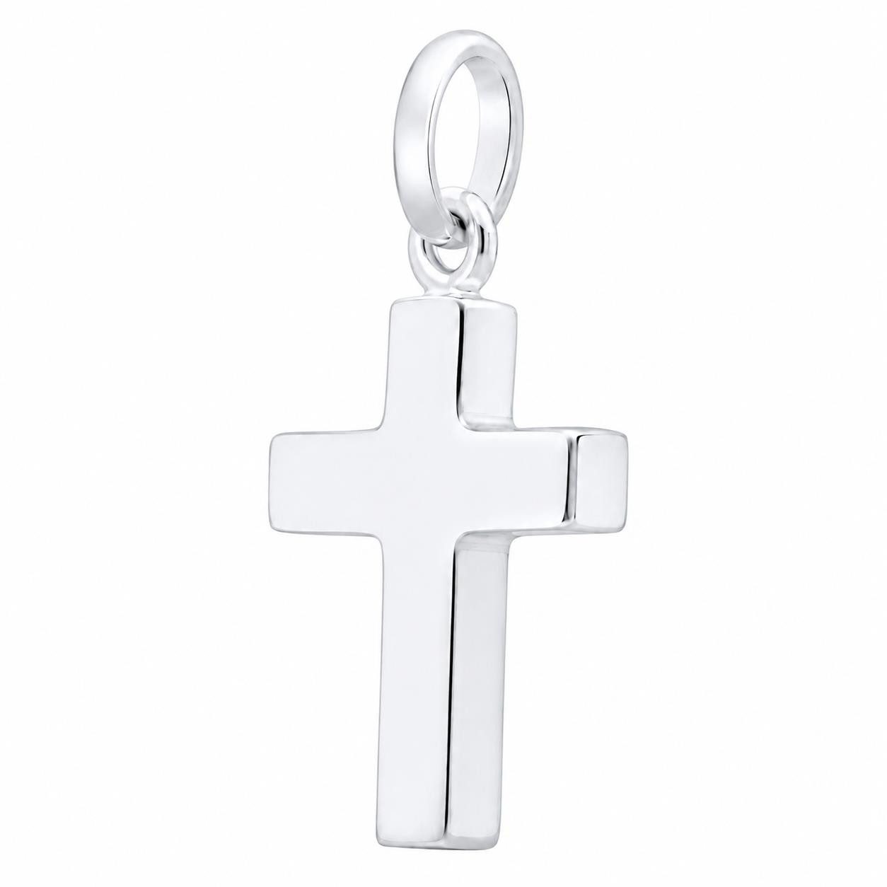 Kreuzanhänger Kreuz Anhänger Klein Öse 925er Silber, Made in Italy