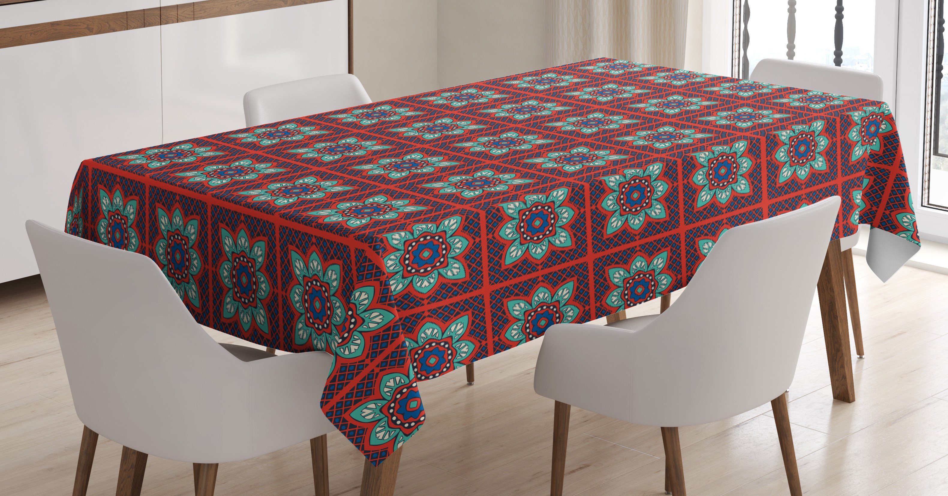 Muster geeignet Für Abstrakte Azulejo Klare Abakuhaus Tischdecke den Außen Waschbar Talavera Farbfest Farben, Bereich