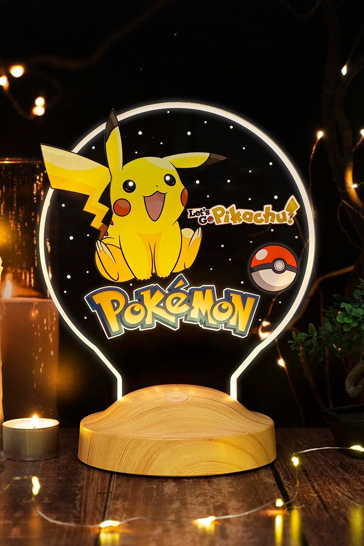 Dekor, Farben fest für Fans Geschenkelampe LED integriert, Weihnachtsgeschenk Pokemon Nachttischlampe 7 Mädchen, 3D Kinderzimmer Leuchte Pikachu für Jungen, Geschenk Nachtlicht