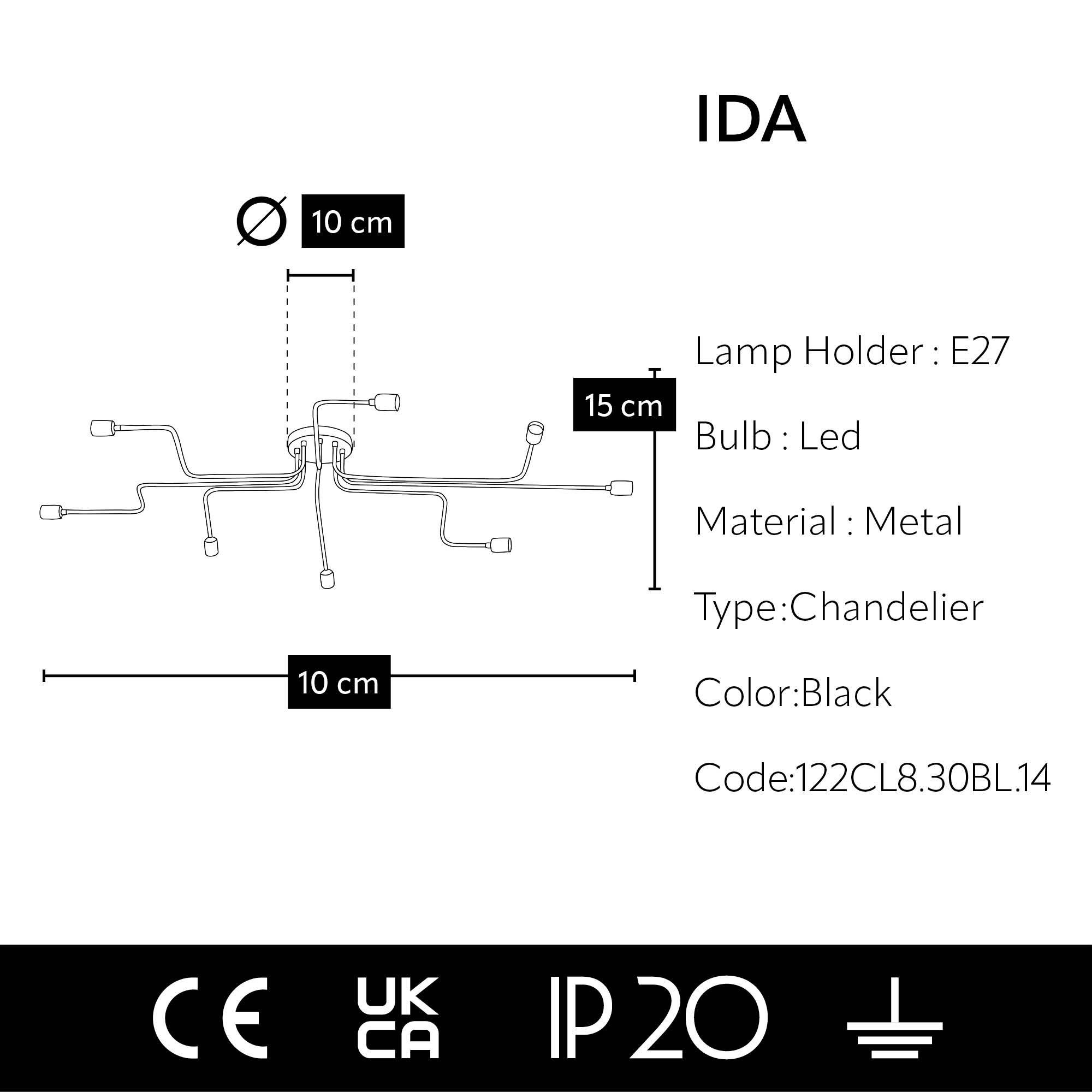 IDA, Deckenleuchte Leuchtmittel squidlighting ohne