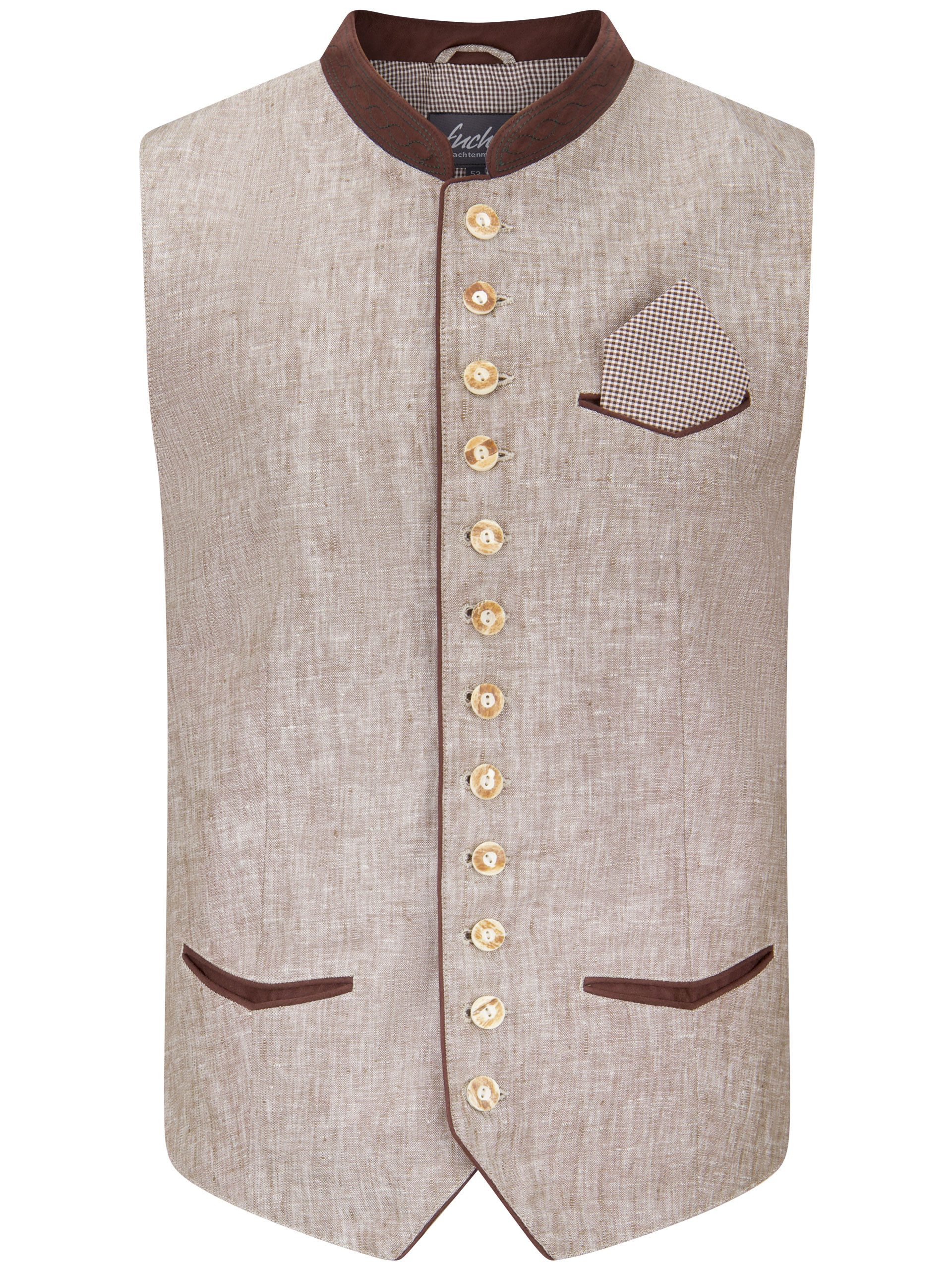FUCHS Trachtenweste Trachten Weste Herren Mane beige (1-tlg)