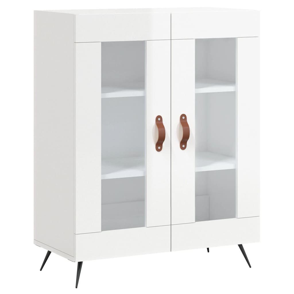 Sideboard Sideboard Hochglanz-Weiß 69,5x34x90 cm Spanplatte Glas Vitrine