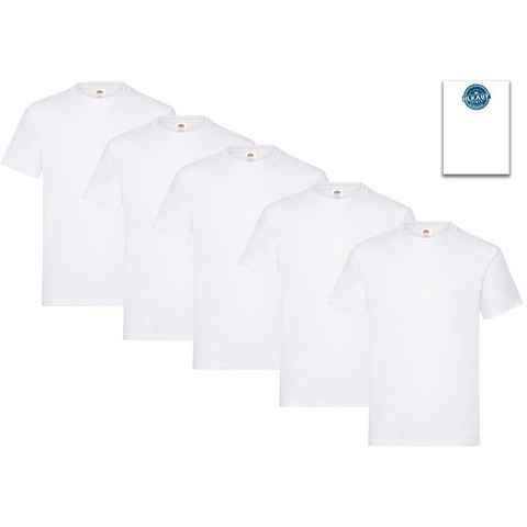 Fruit of the Loom T-Shirt 5er-Pack Heavy Cotton M L XL XXL 3XL Diverse Farbsets Nackenband