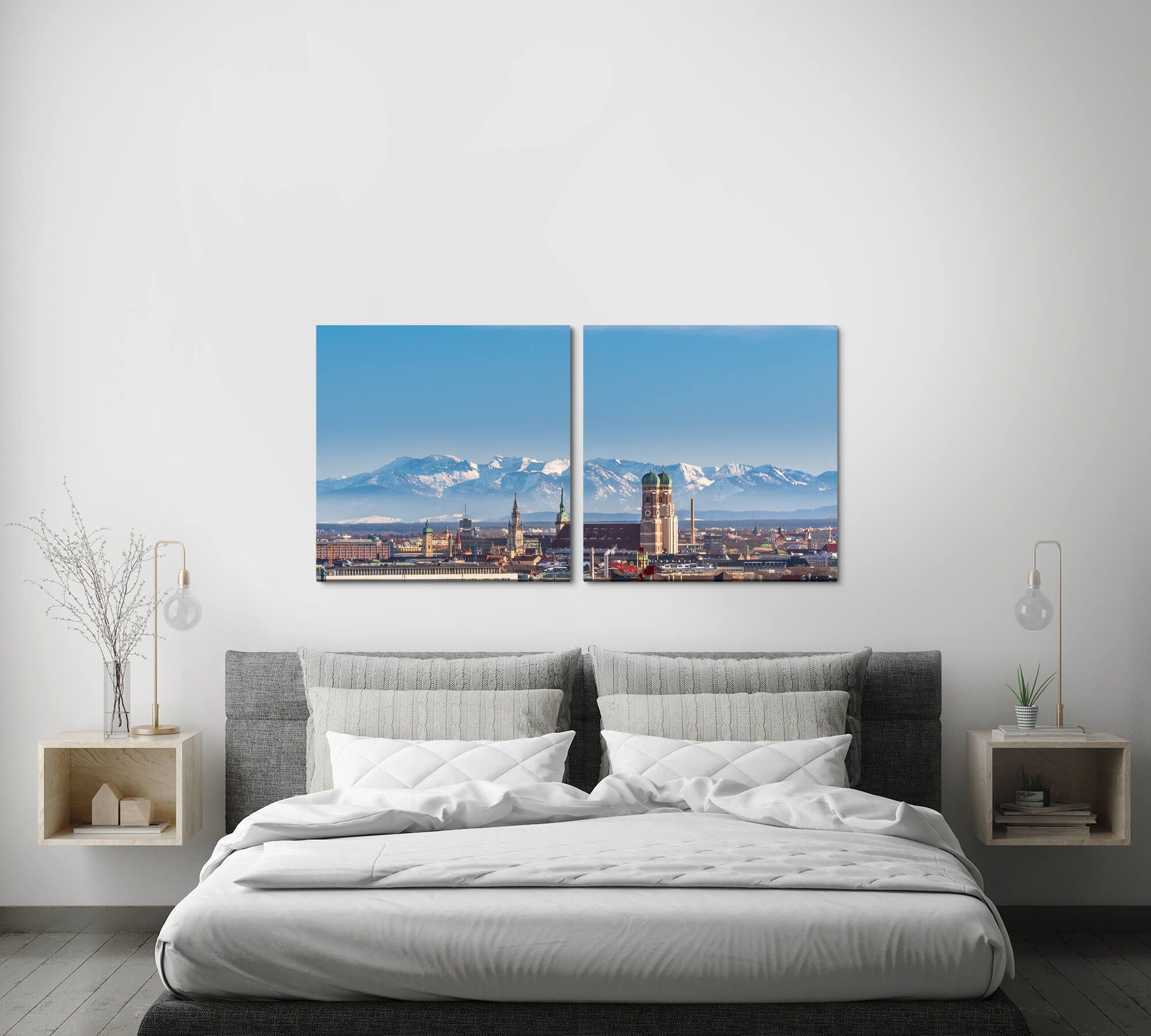Sinus Art Leinwandbild Panorama von München günstig online kaufen