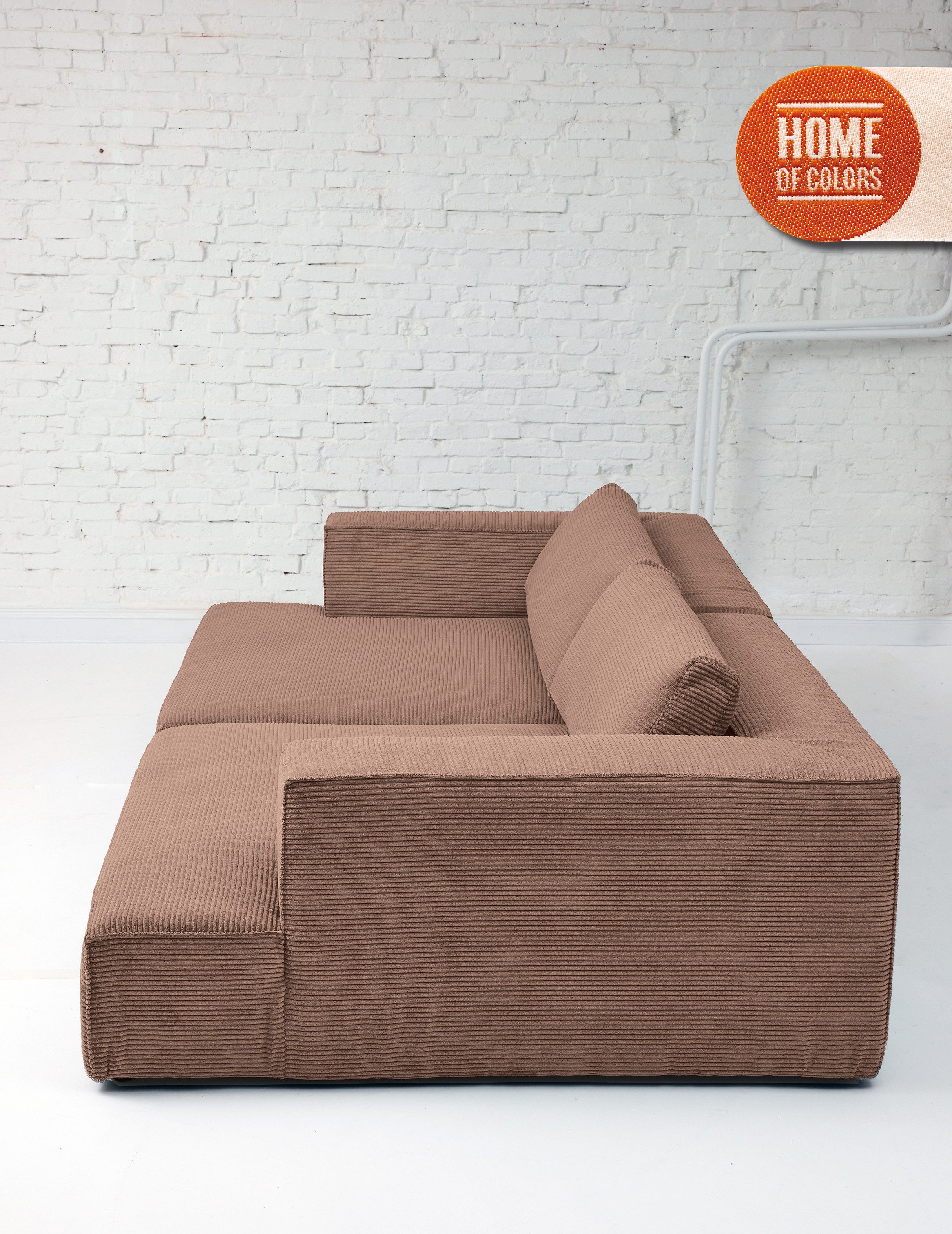 HOME OF COLORS Big-Sofa BIG CUBE – das kubische Megasofa mit extra-tiefem, soften Sitzgefühl, in weichem Cordstoff und vielen schönen Farben