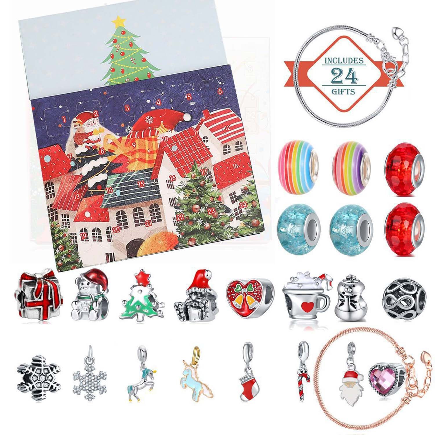 trends for living DIY-Adventskalender Weihnachts-Adventskalender-set DIY-Perlenarmband Kreatives Geschenk (24-tlg)