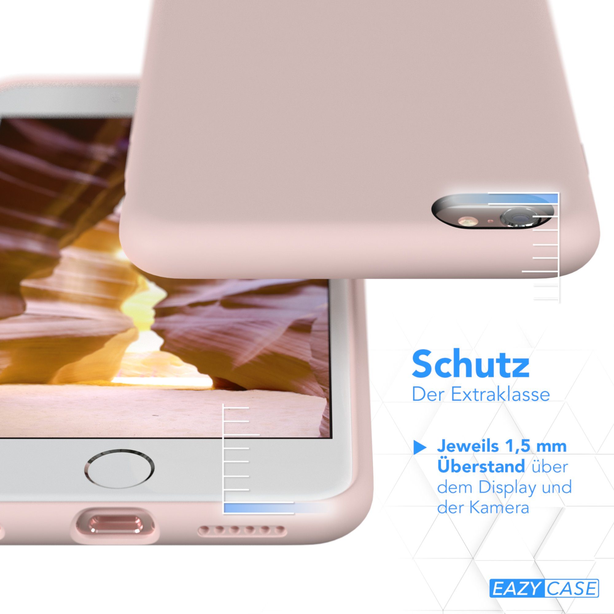 EAZY CASE Handyhülle Premium Silikon Case für Apple iPhone 6 / 6S 4,7 Zoll, Silikon Schutzhülle mit Kameraschutz kratzfest Cover Rosa / Altrosa