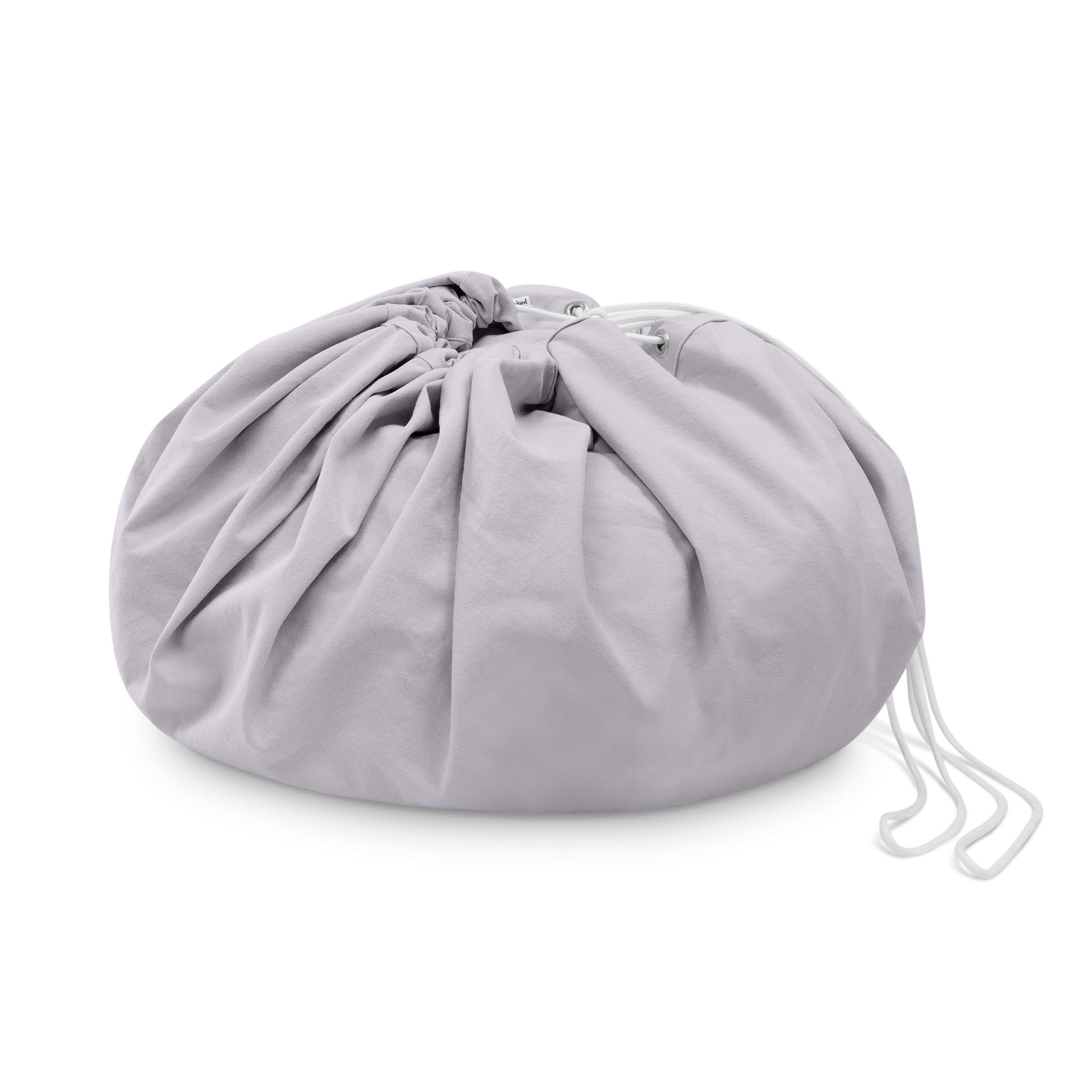 Ehrenkind Lernspielzeug 2in1 Spieldecke & Spielzeugsack Ø 150 cm aus Bio-Baumwolle (Spieldecke & Aufbewahrung, Hellgrau), Kinderzimmer Ordnung & Spielspaß