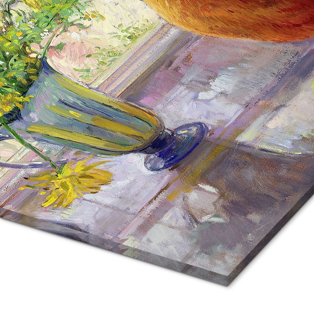 Posterlounge Wandbild Katze mit Blumen im Fenster, Timothy Easton, erhältlich als Poster, Leinwandbild, Wandsticker oder Acrylglasbild