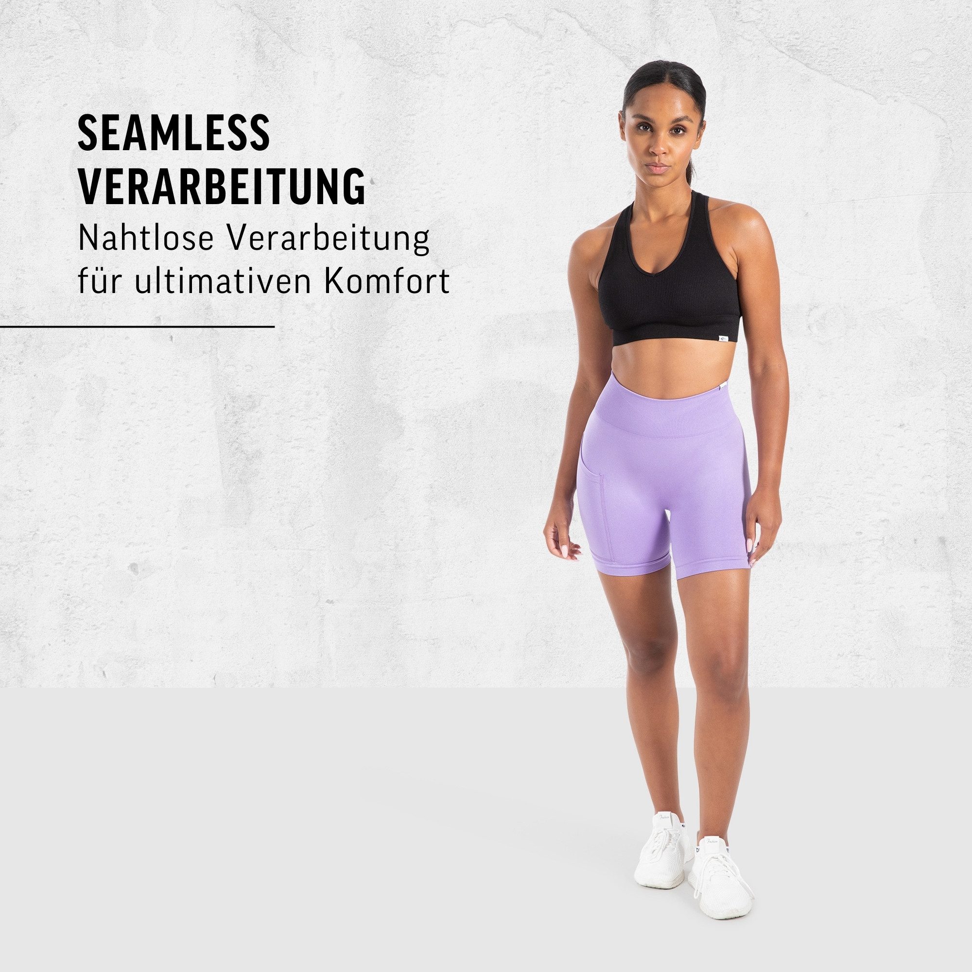 Smilodox Shorts Temmy, Kurze Sport Hose mit Pocket und Kontur, breiter Bund optimaler Halt, elastisch, figurbetonend, Gym Jogging Alltag