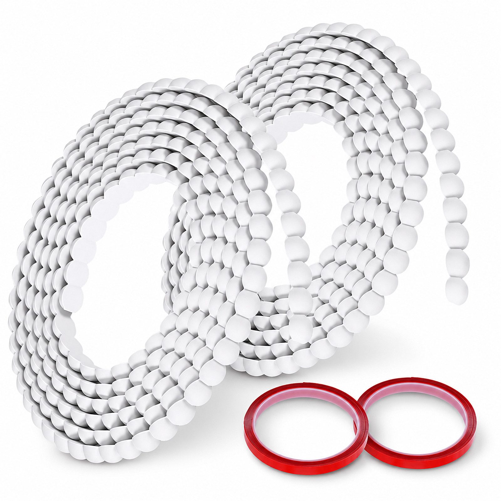 BlingBin Zierleiste PVC Zierleiste selbstklebend, 15 mm x 6 m, überstreichbare, selbstklebend, PVC, 2er Set, 2-St., Wandleiste, Zuschneiden, Dekorleiste für Wandfliesen und Möbelkanten