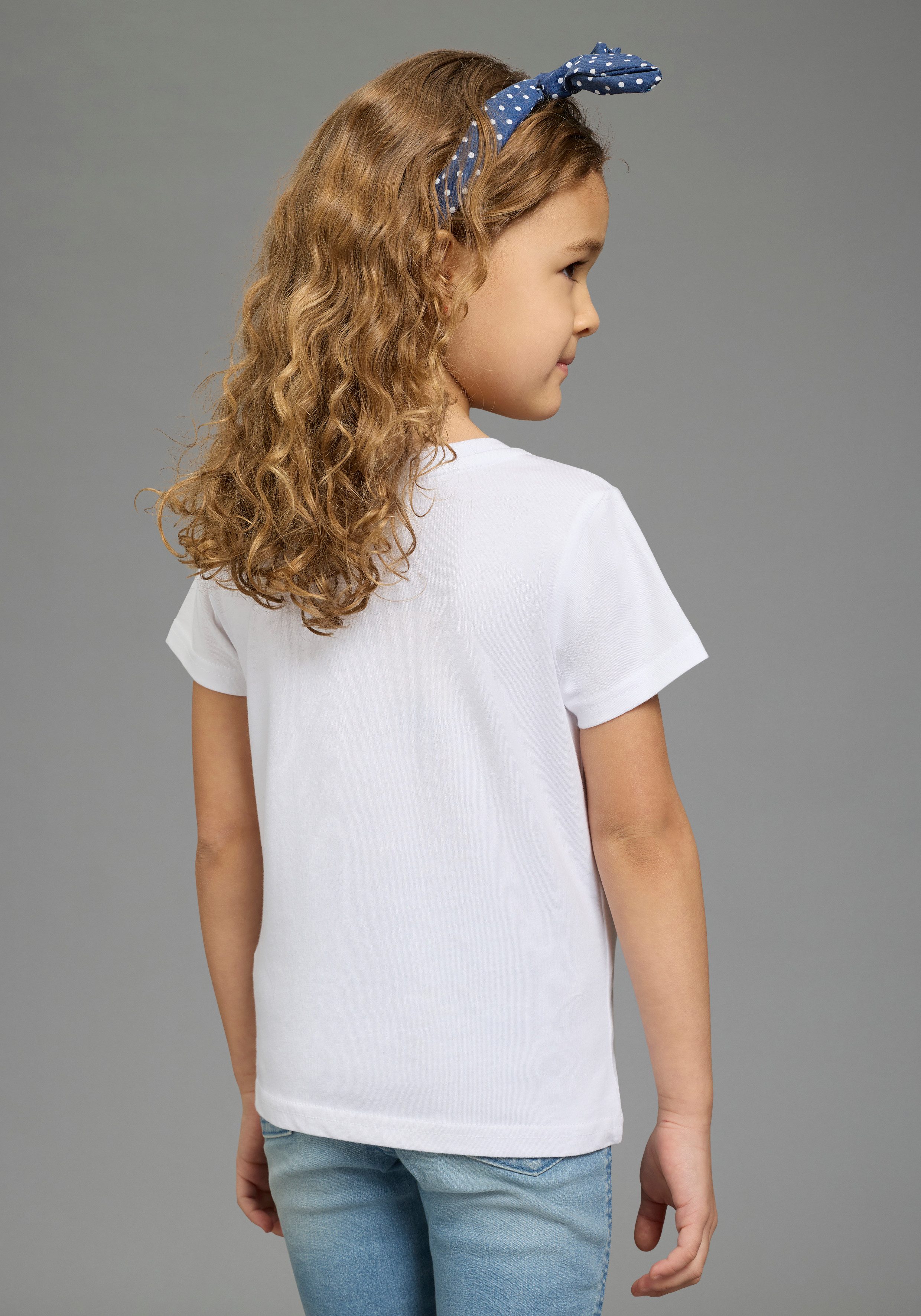 KIDSWORLD T-Shirt STITCH: perfect match - Disney Shirt Kurzarm, mit Rundhalsausschnitt, bedruckt, aus Baumwolle