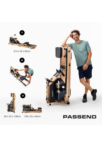 Christopeit Sport® irklavimo treniruoklis WP 5000 ir pulso diržas (Rinkinys pulso diržas Ruderzugmaschine) Irklavimo treniruoklis
