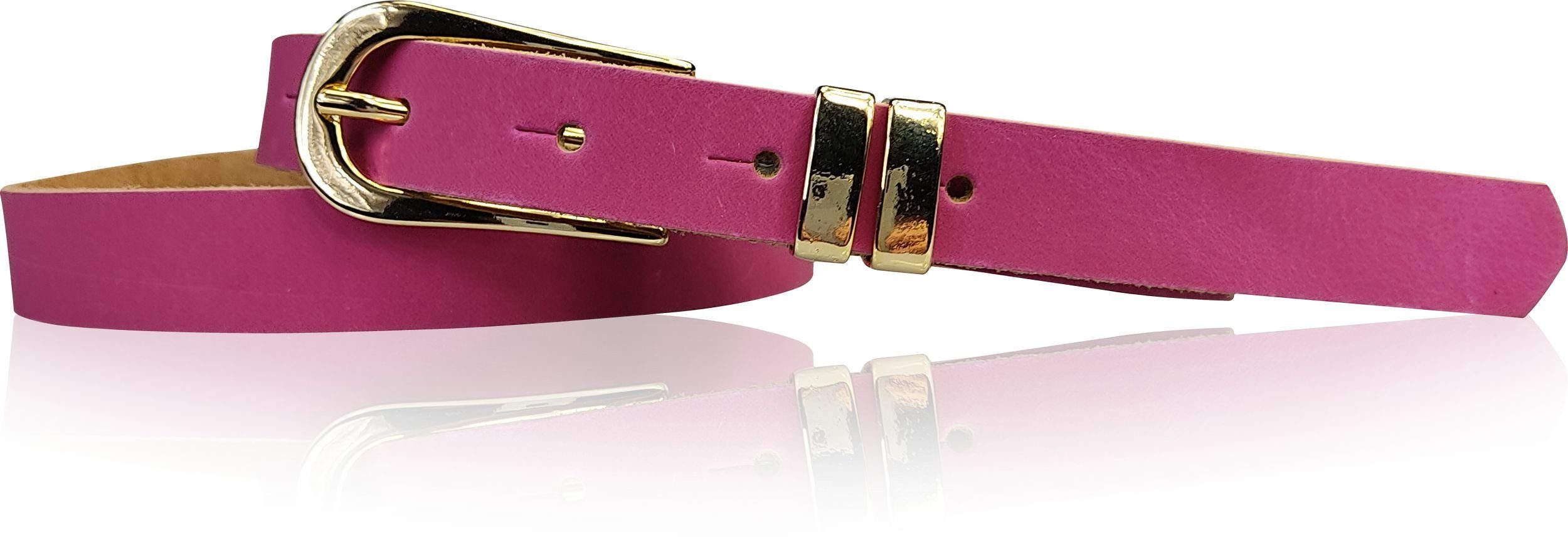 Schnalle Damengürtel Taillengürtel Metallschlaufen FRONHOFER 1,6 Schmaler 18382 & cm, Pink goldene