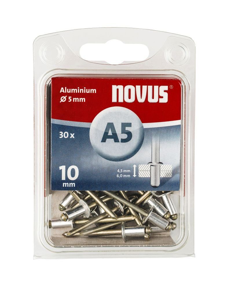 30 Typ NOVUS Blindniete Blindnieten A5/10 Novus Stück Aluminium