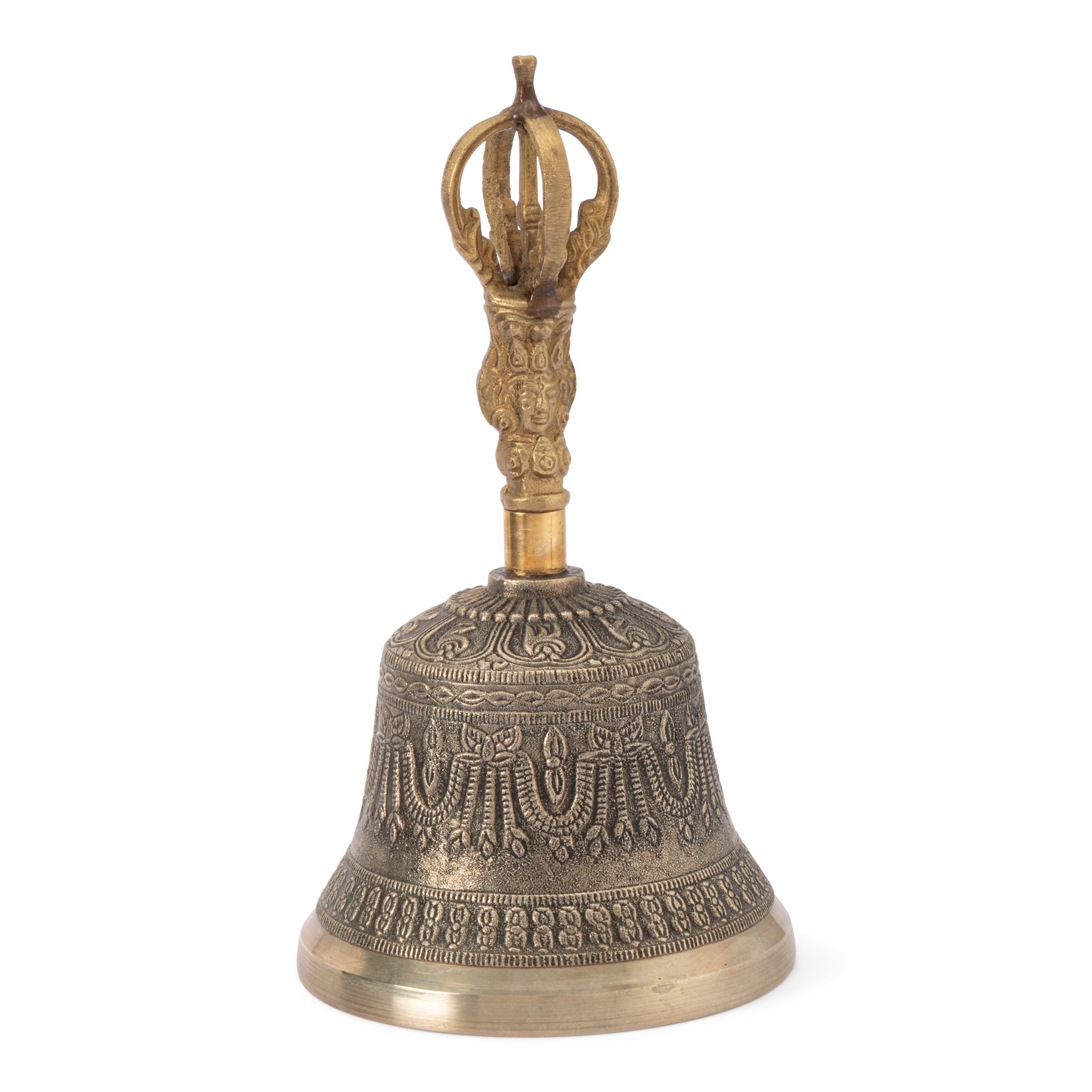 mit Glocke Kupfer-Zink NKlaus 21cm Griff Dekofigur Tibetische Dorje