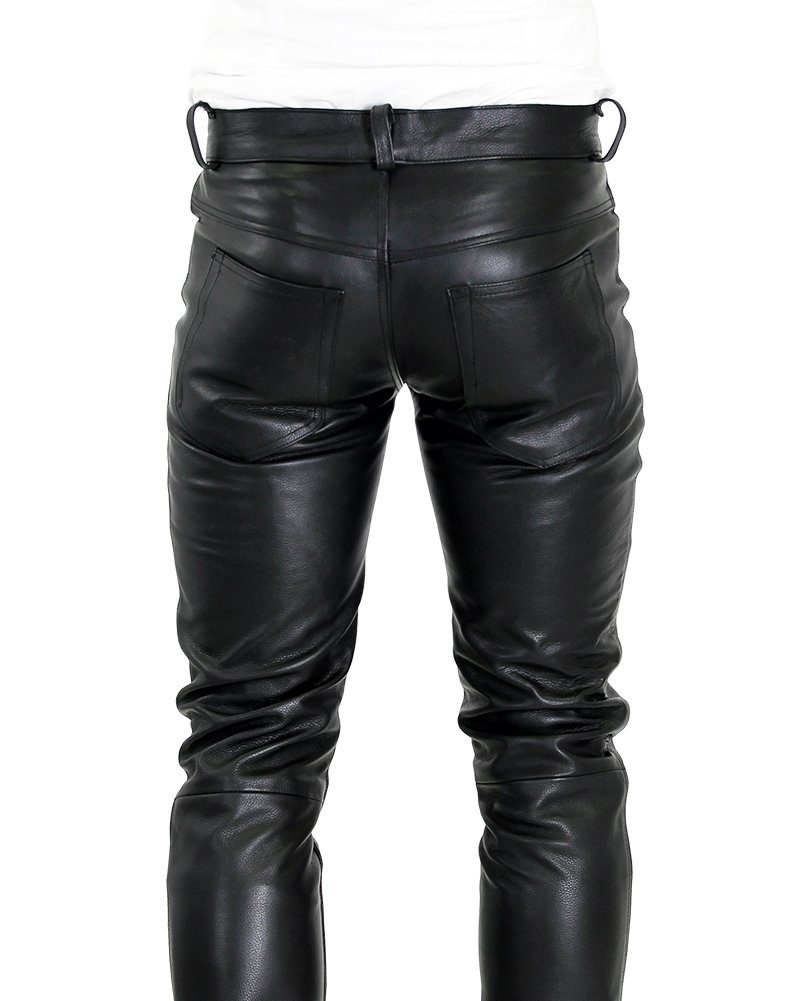 BOCKLE Lederhose Bockle® Big Cheeker echte Herren Lederhose Lederjeans Rind-Leder-Hose