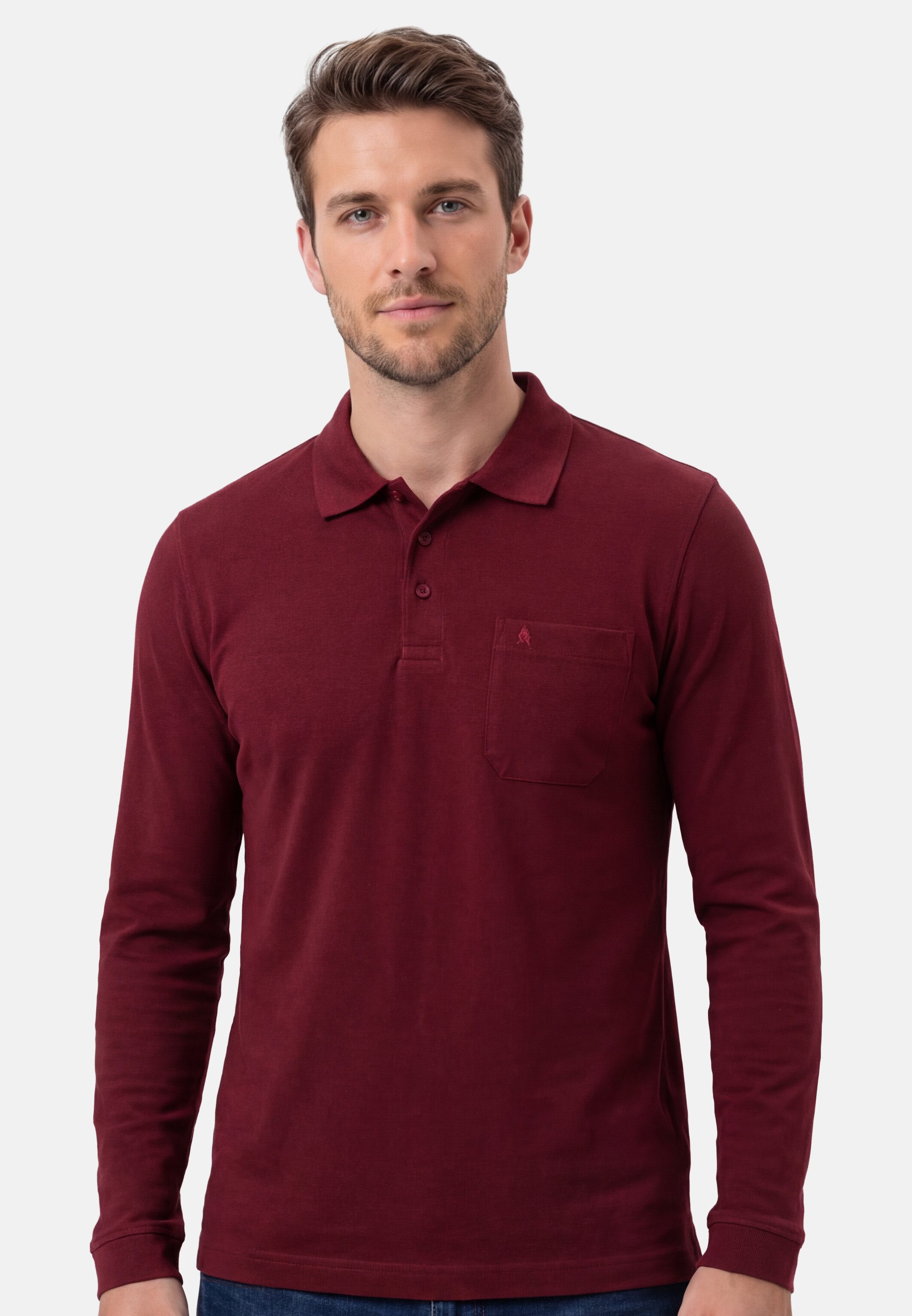 RAGMAN Langarm-Poloshirt Basic (1-tlg) Poloshirt - Baumwolle - Atmungsaktiv - Klassischer Look