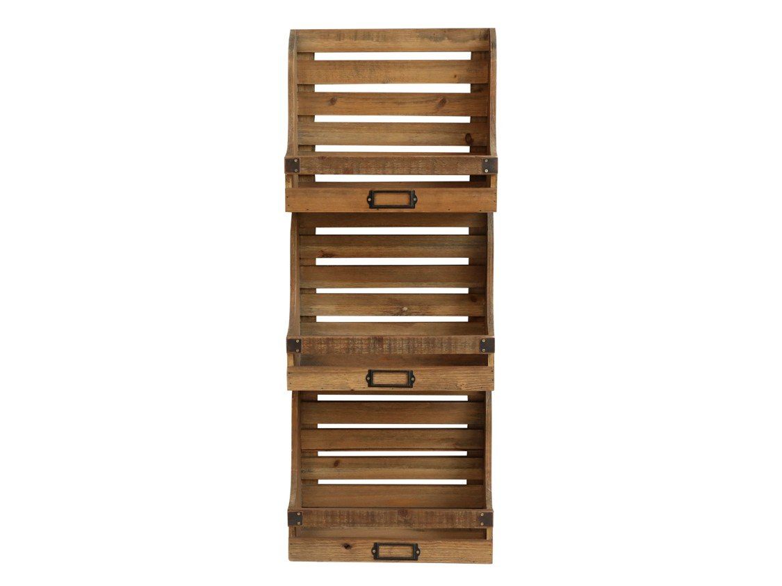 Wandregal Chic Antique Regal MAGAZINHALTER mit 3 Fächern 35x90