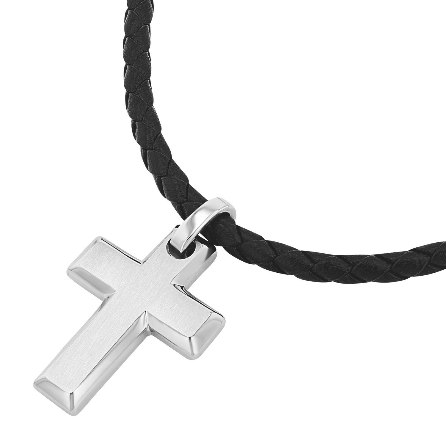 TOM TAILOR Kette mit Anhänger Schmuck Geschenk Edelstahl Leder Kreuz