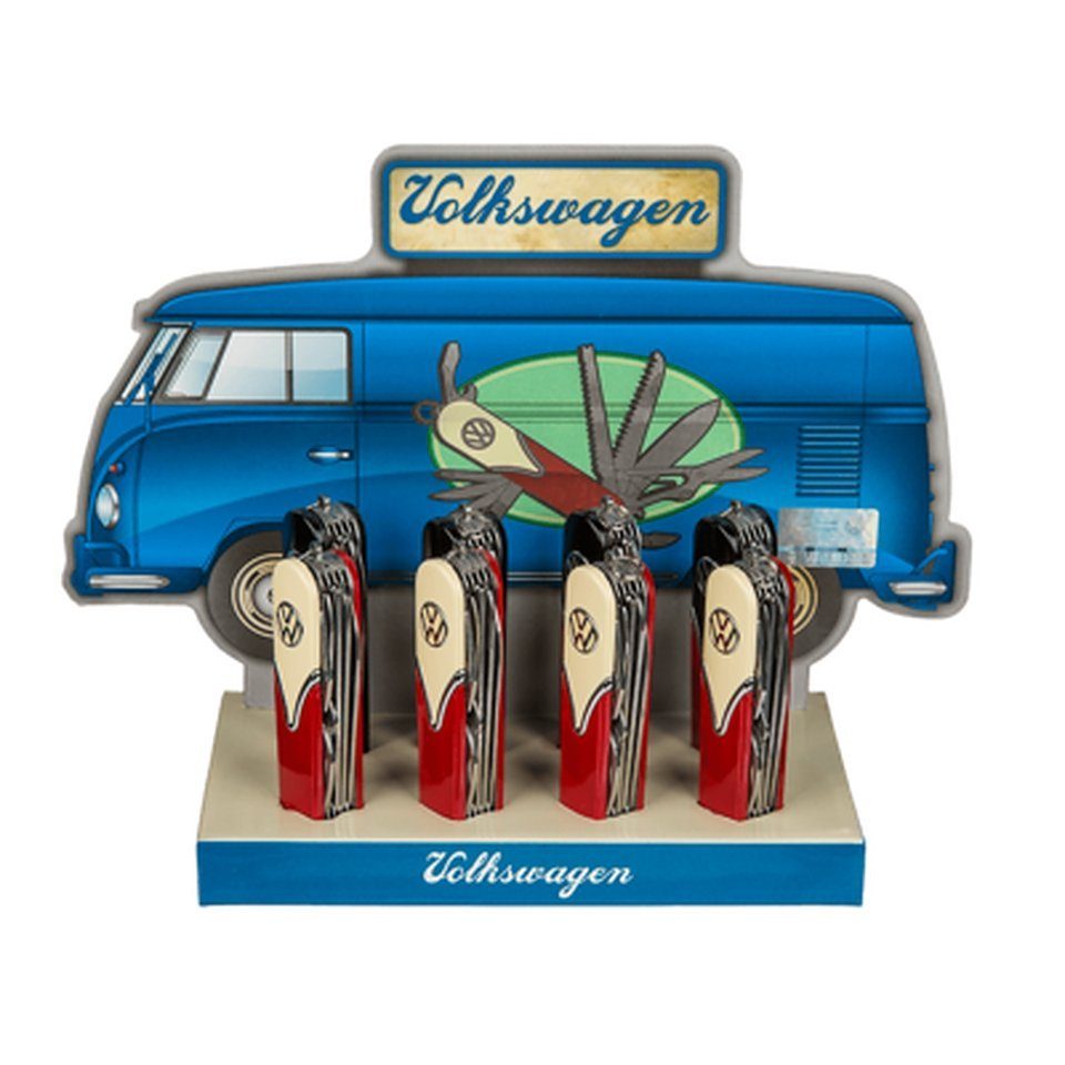 Blue Out Taschenmesser of 10 2-Farben Funktionen VW Style im the Beige/Rot Metall-Taschenmesser