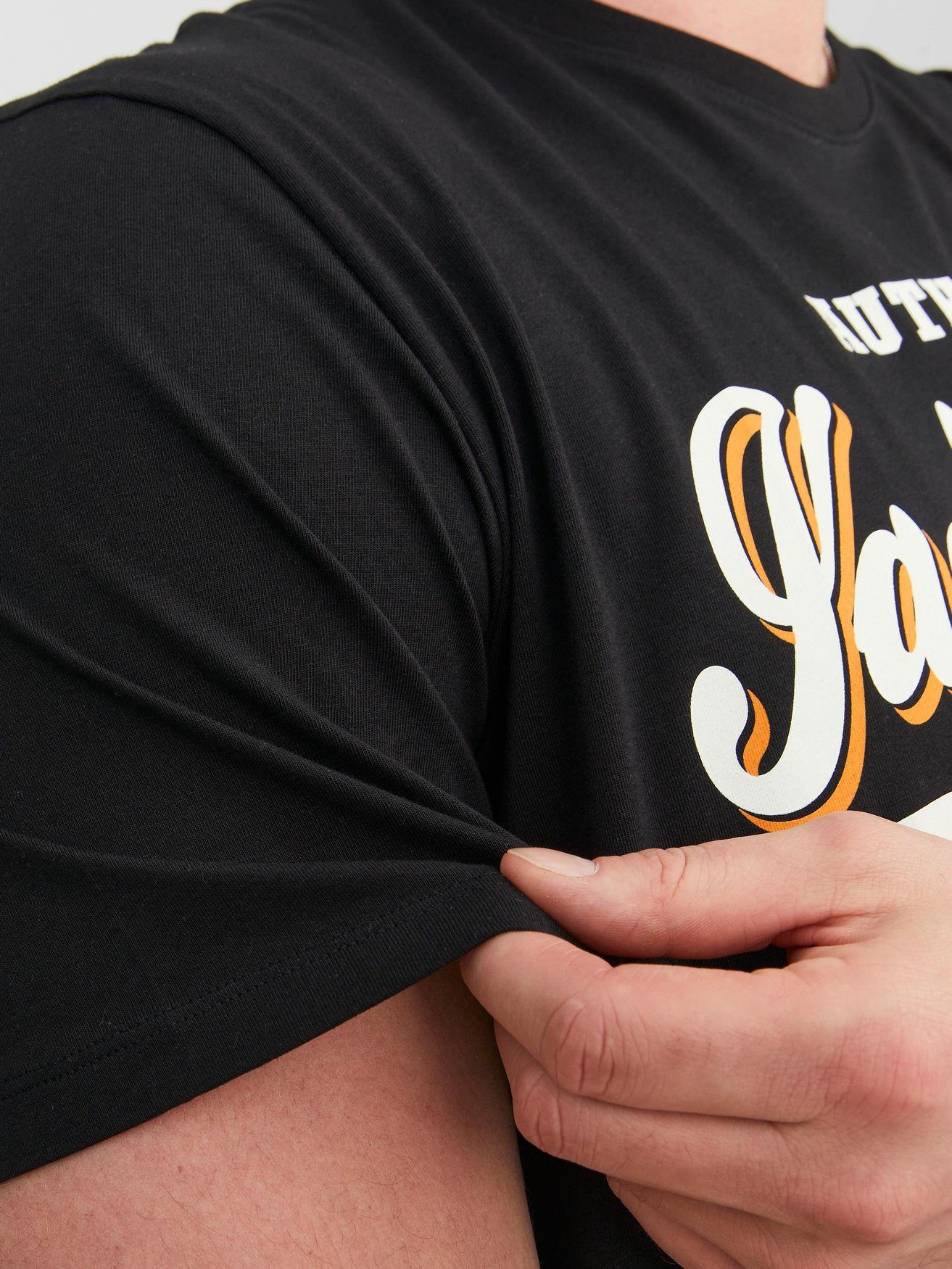 Shirt Jack T-Shirt Schwarz-2 Übergröße Kurzarm Logo 2-er & JJELOGO (2-tlg) Jones T-Shirt in 5653 Set