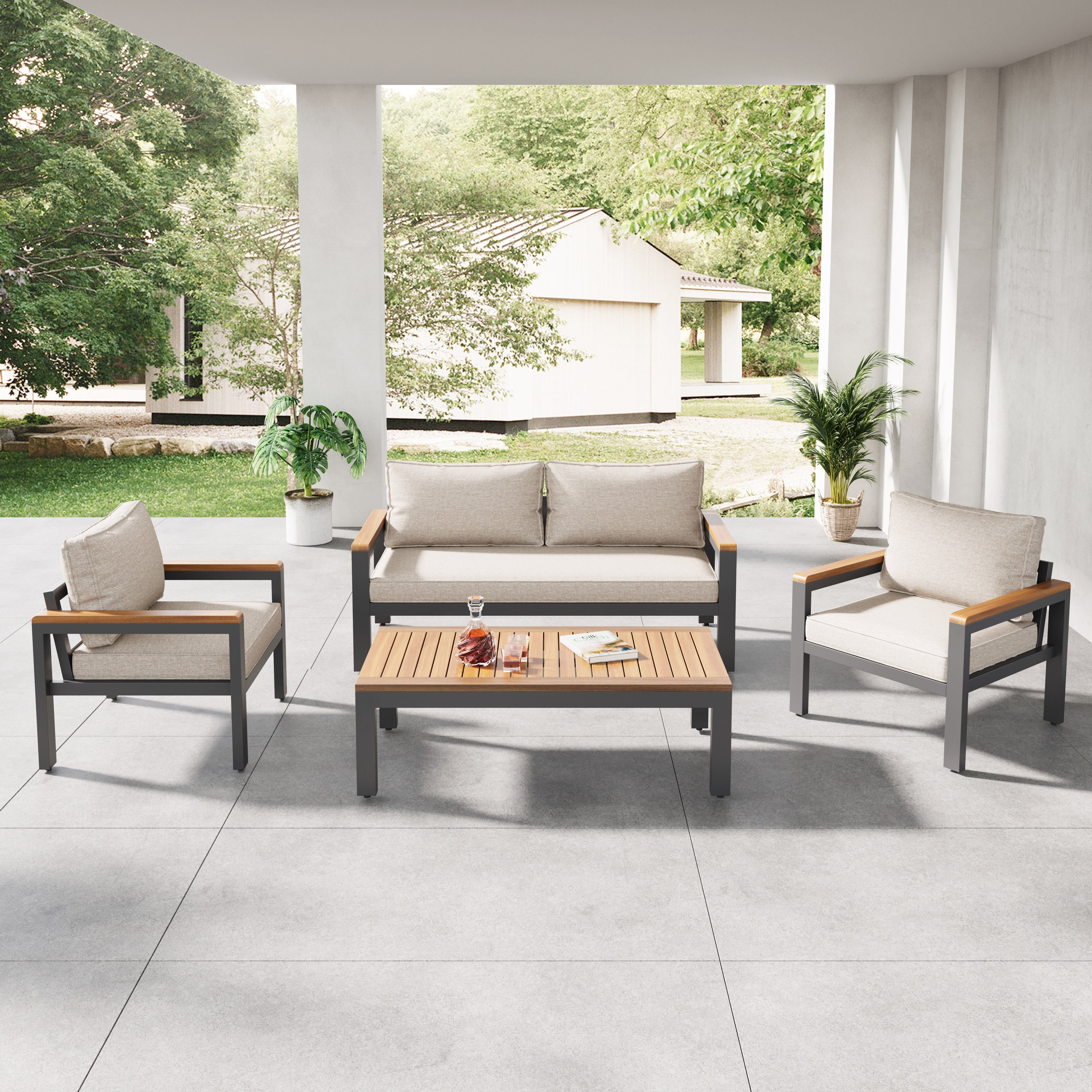 Flieks Gartenlounge-Set, Balkonset Gartenmöbel Set Bank günstig online kaufen