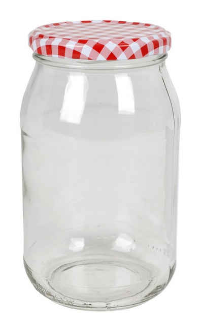 BURI Vorratsdose Einmachglas 900ml Vorratsglas Einweckglas Konservenglas Schraubdeckel, Glas