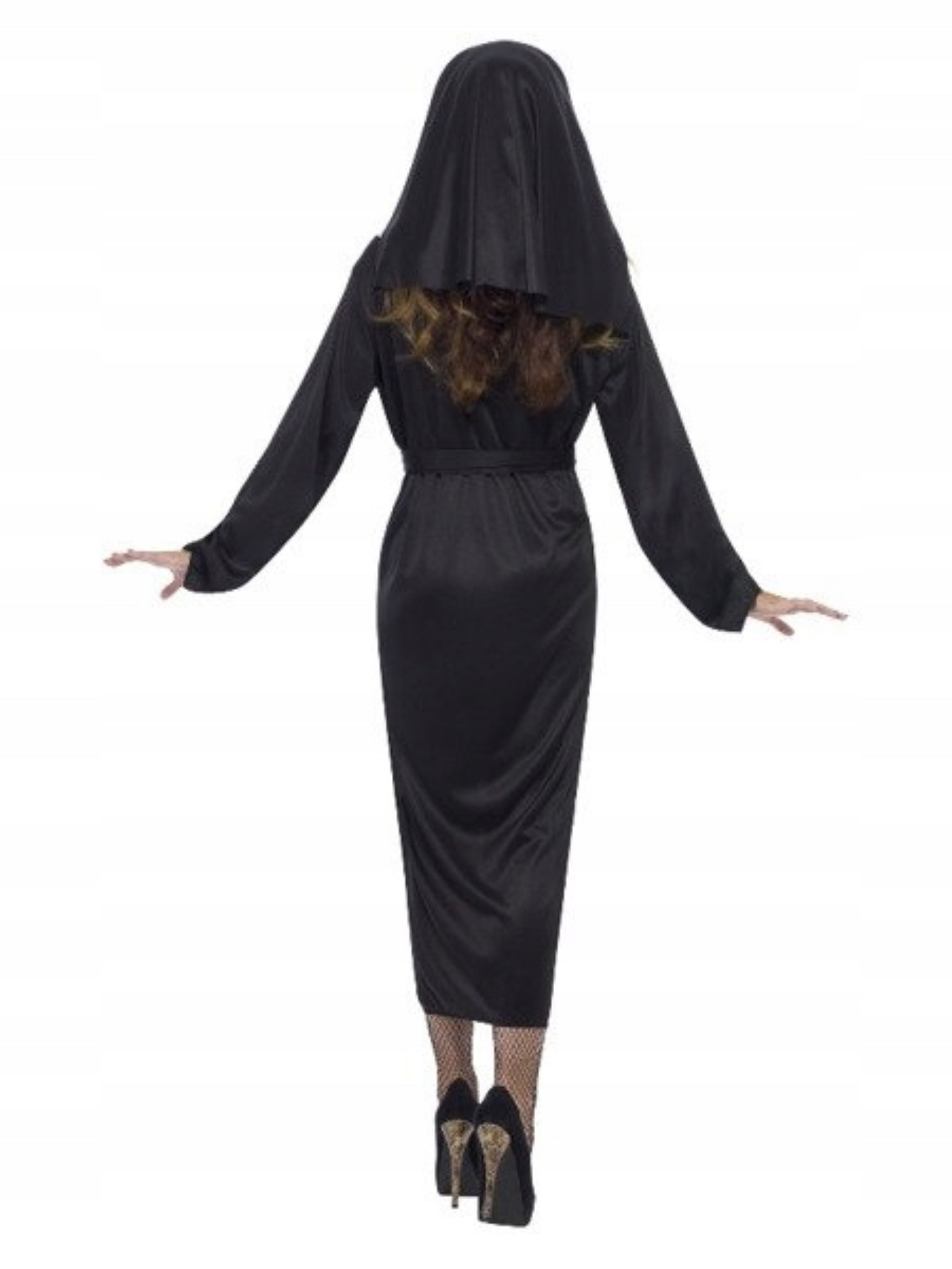 Smiffys Nonnen-Kostüm Sexy Nonnen-Kostüm für Karneval - Inklusive Kleid, Haube & Gürtel
